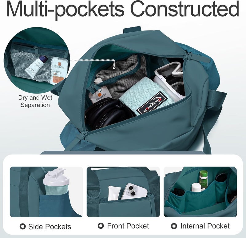 cysiyu Mini Gym Bag for Women Girls Small Gym Tote Bag with Wet Compartment Waterproof Travel Duffle Bag Cute Workout Sport Bag - Image 3